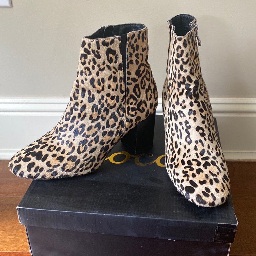 Halogen Leopard Print Booties - image 1